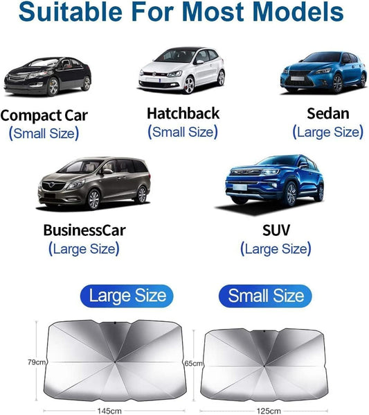 Foldable Car Windshield Sun Shade Umbrella – 125 × 79 cm