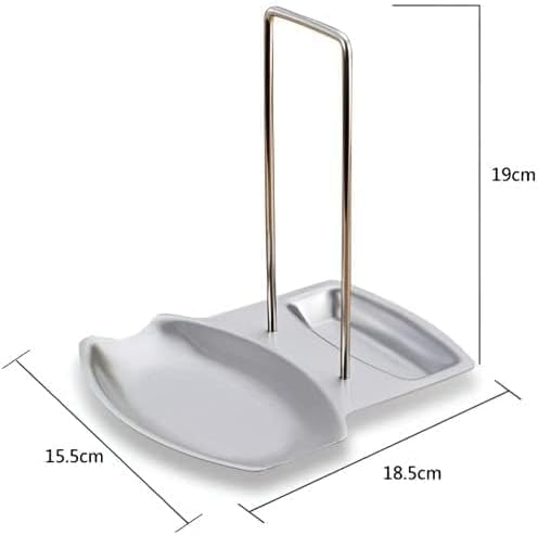 Stainless Steel Pot Lid Holder & Spoon Rest Stand – Silver