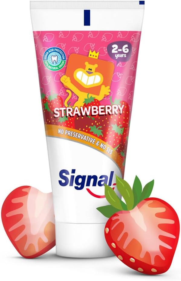 Kids Strawberry Fluoride Toothpaste for Ages 2–6 – SLS-Free, 50 ml