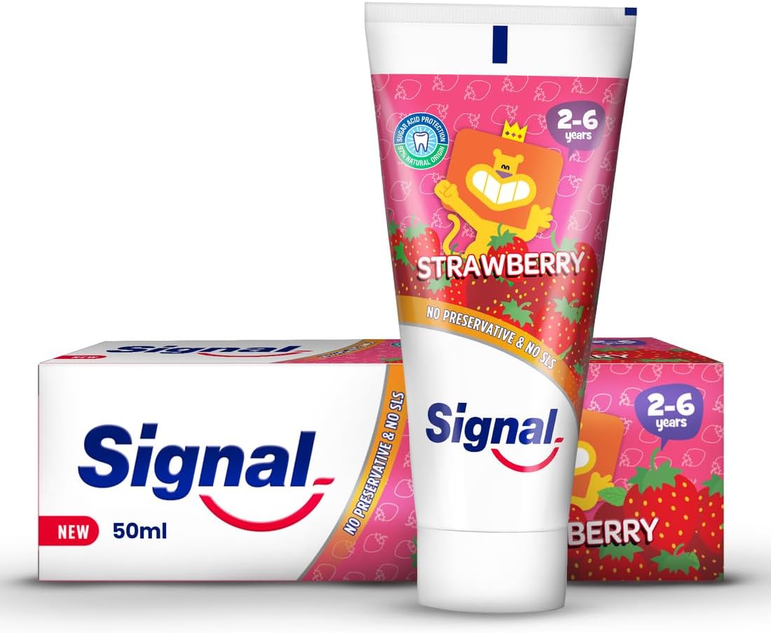 Kids Strawberry Fluoride Toothpaste for Ages 2–6 – SLS-Free, 50 ml