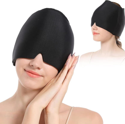 Reusable Cooling Gel Head & Eye Mask for Relaxation – Black