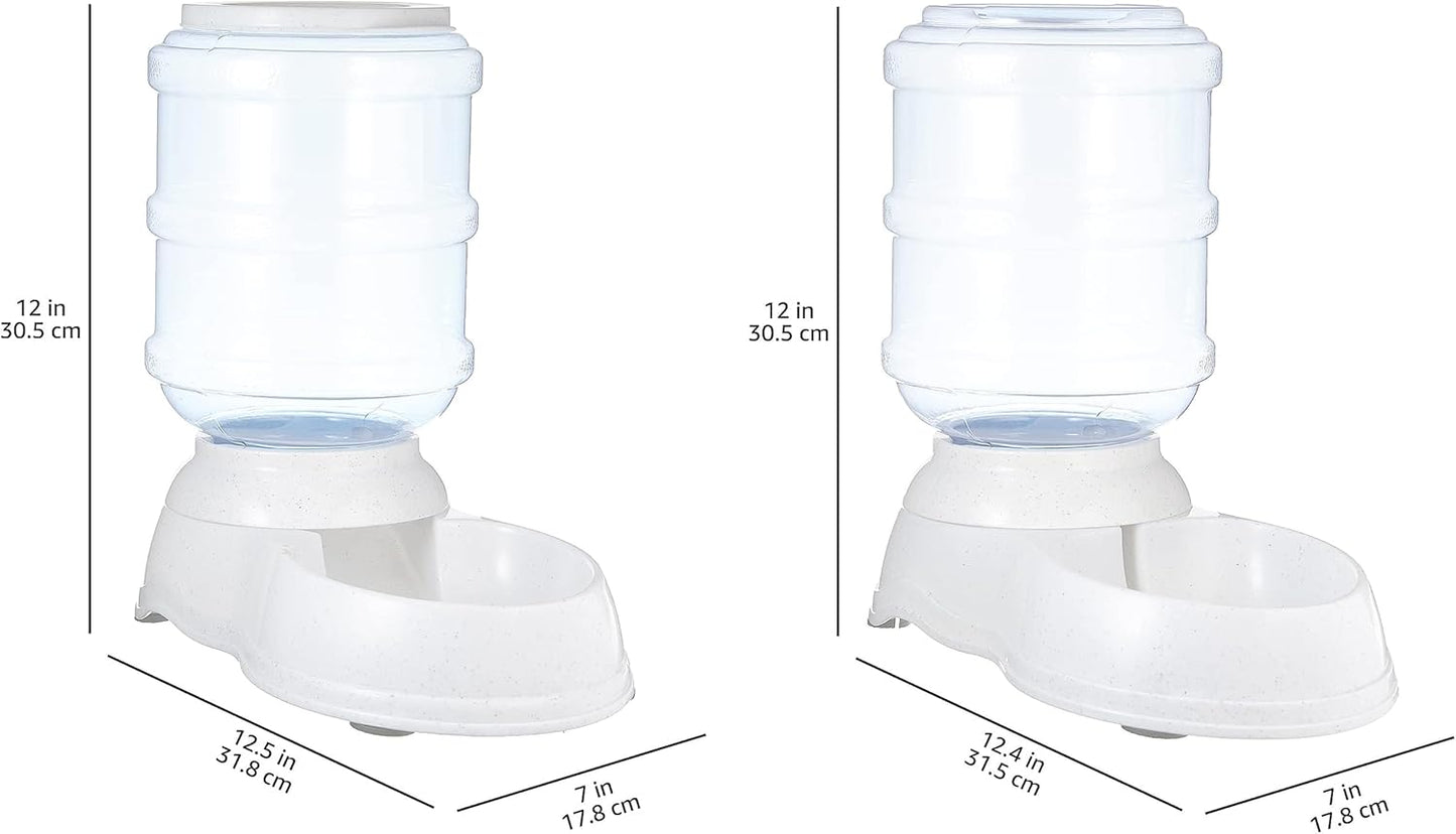 Gravity Pet Food Feeder & Water Dispenser Set – 6 lb / 1 Gallon, Grey