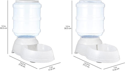 Gravity Pet Food Feeder & Water Dispenser Set – 6 lb / 1 Gallon, Grey