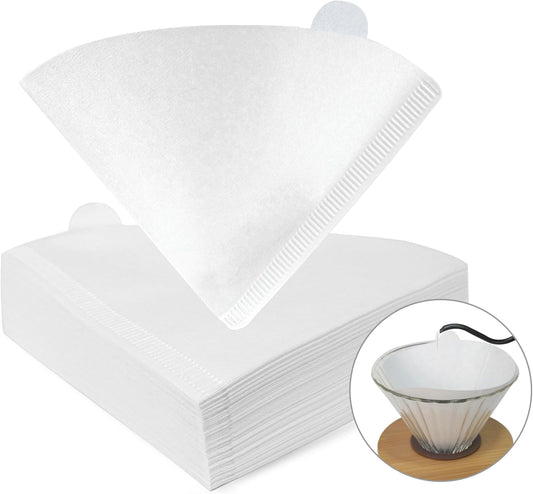 100-Pack Size 02 Unbleached Cone Coffee Filters for V60 Pour Over