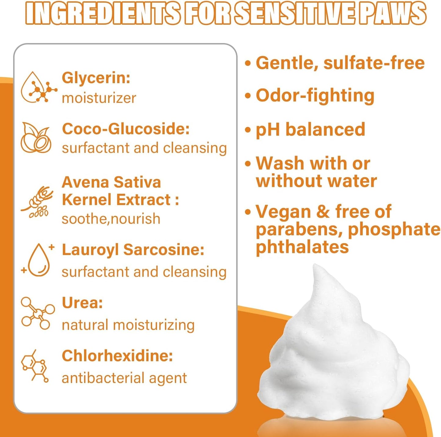 No-Rinse Pet Paw Cleaner Foam with Silicone Brush – 150 ml