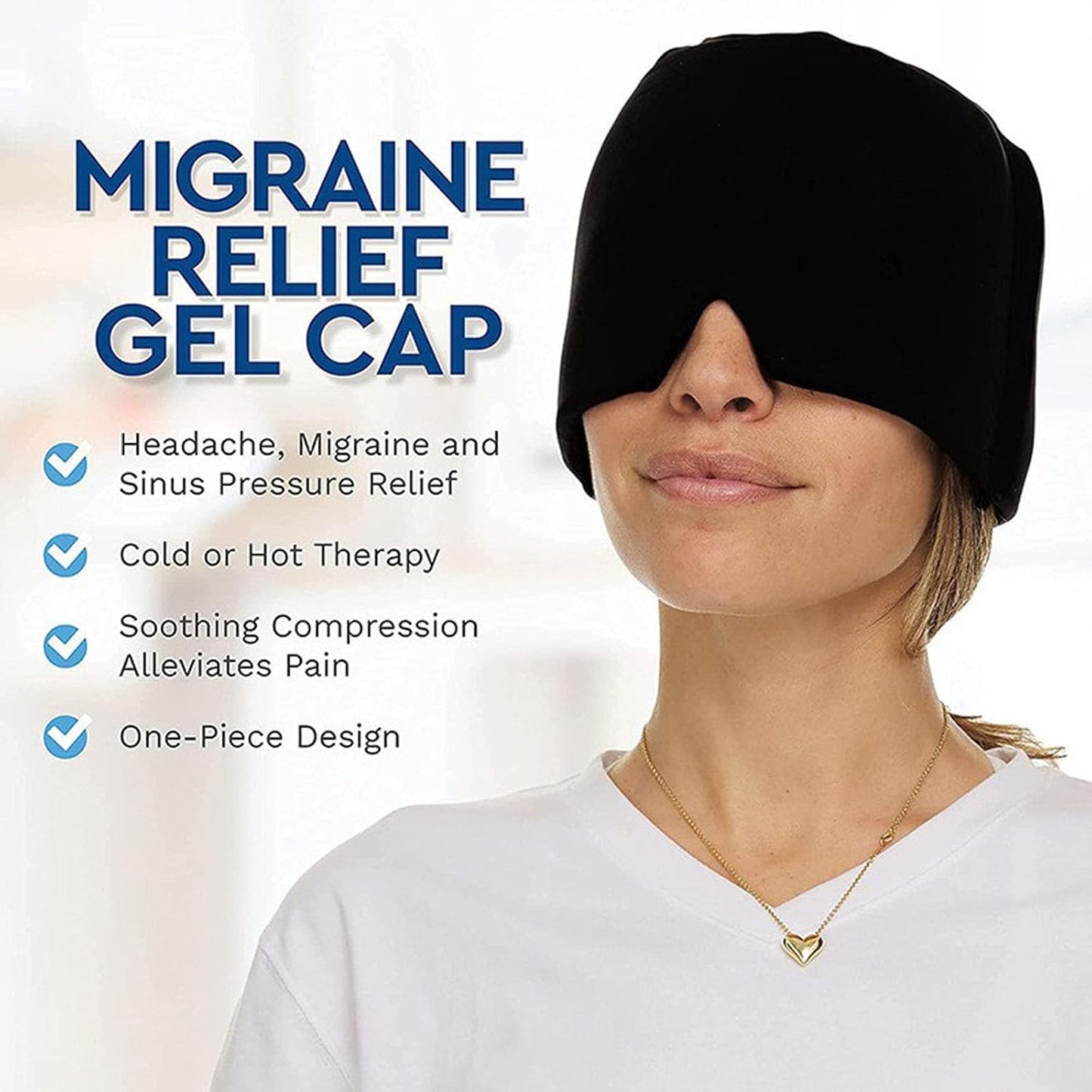 Reusable Cooling Gel Head & Eye Mask for Relaxation – Black