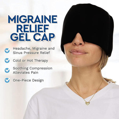 Reusable Cooling Gel Head & Eye Mask for Relaxation – Black