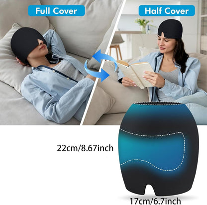 Reusable Cooling Gel Head & Eye Mask for Relaxation – Black