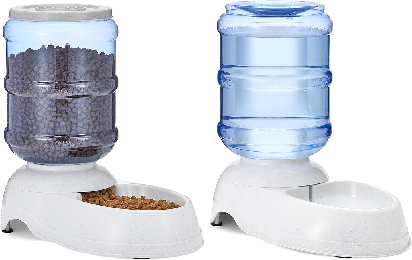 Gravity Pet Food Feeder & Water Dispenser Set – 6 lb / 1 Gallon, Grey