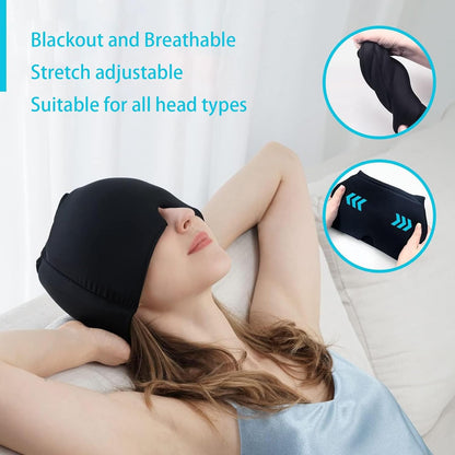Reusable Cooling Gel Head & Eye Mask for Relaxation – Black