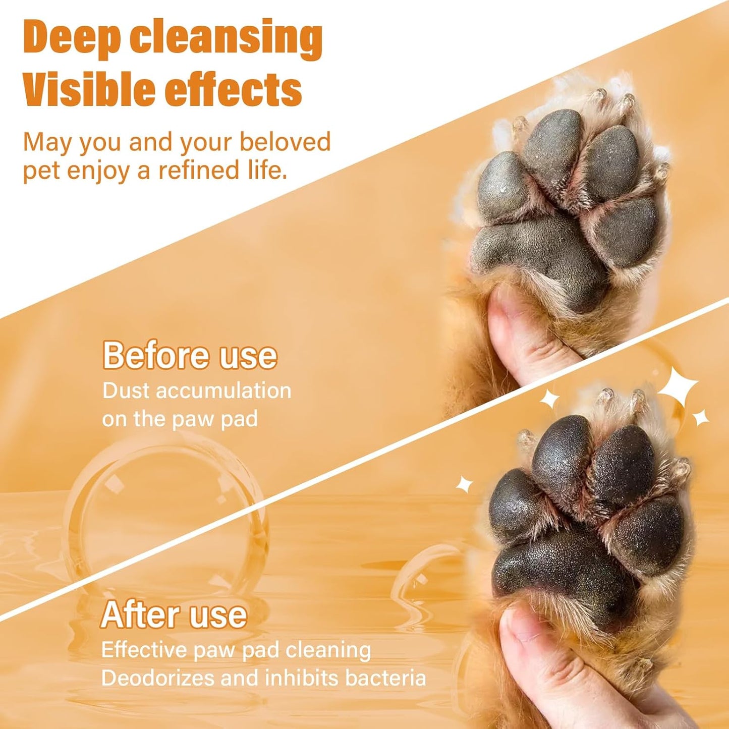 No-Rinse Pet Paw Cleaner Foam with Silicone Brush – 150 ml