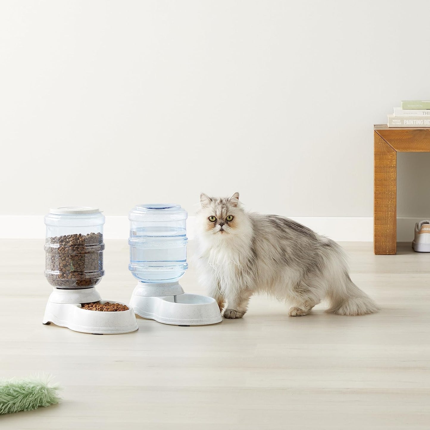 Gravity Pet Food Feeder & Water Dispenser Set – 6 lb / 1 Gallon, Grey