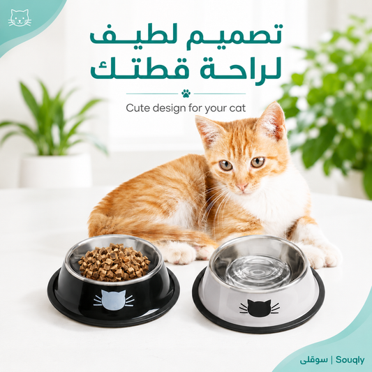 2-Pack Stainless Steel Pet Bowls with Non-Slip Rubber Base – 8 oz