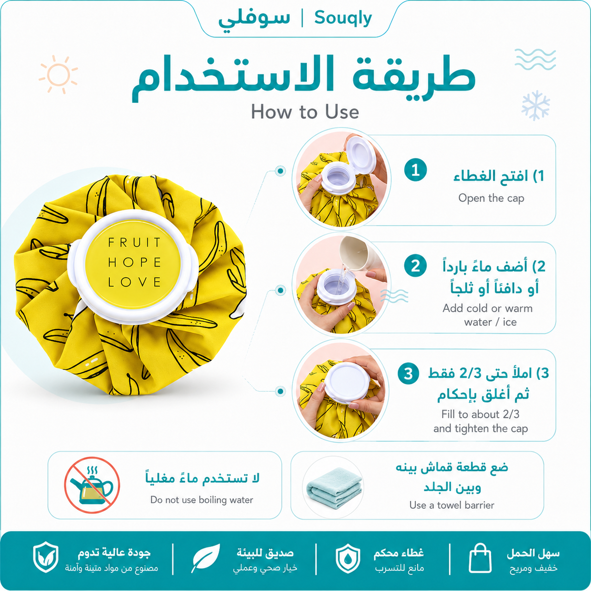 Reusable Hot & Cold Compress Ice Bag with Leak-Resistant Cap