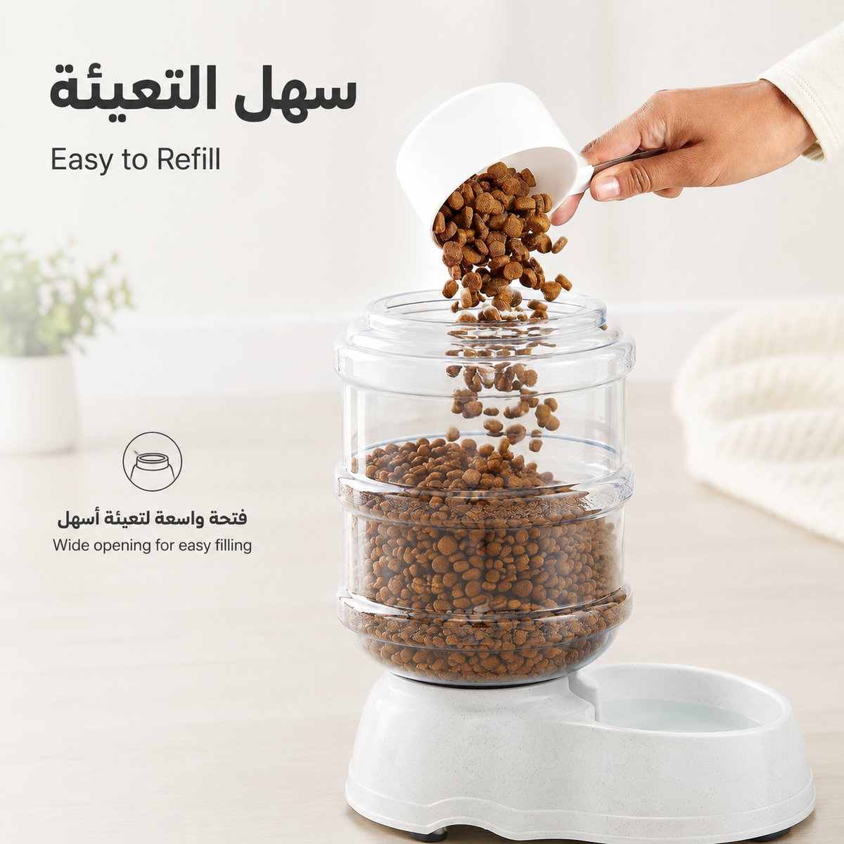Gravity Pet Food Feeder & Water Dispenser Set – 6 lb / 1 Gallon, Grey