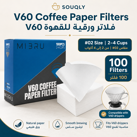 100-Pack Size 02 Unbleached Cone Coffee Filters for V60 Pour Over