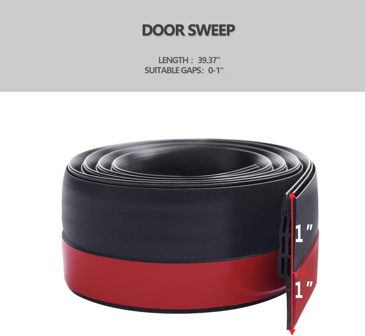 Silicone Door Draft Stopper & Adhesive Bottom Seal – 39 x 2 Inch