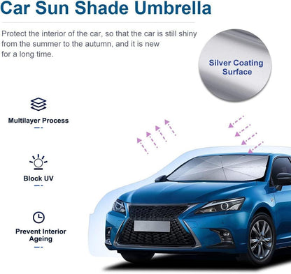 Foldable Car Windshield Sun Shade Umbrella – 125 × 79 cm